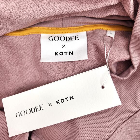 GOODEE x Kotn Women Dusty Rose French Terry V2n Relaxed Oversize Hoodie Size L - Picture 7 of 8